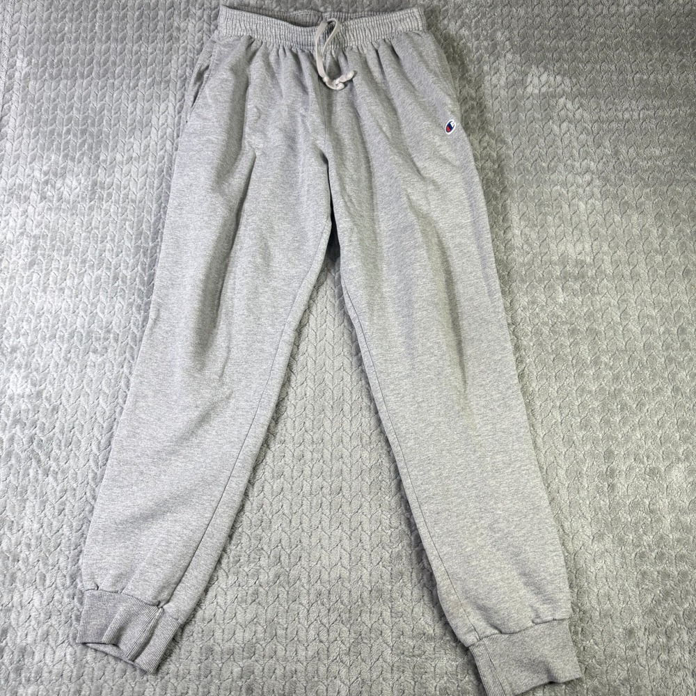 Champion Mens Heather Gray Fleece Jogger Sweatpants Large Comfort Casual